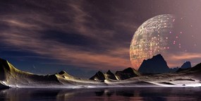 Obraz futuristická planéta - 120x60