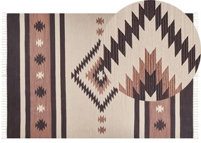 Bavlnený kelímový koberec 200 x 300 cm béžová a hnedá ARAGATS Beliani