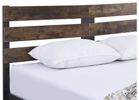 Manželská posteľ 180 cm Acabarian (čierna + dub rustikal) (s roštom). Vlastná spoľahlivá doprava až k Vám domov. 1116233