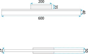 Toolight Rea, Nástenné svietidlo LED 60CM APP1849-1W GOLD, OSW-66003