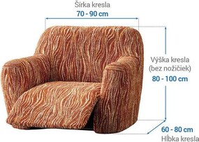 Bielastické poťahy UNIVERSO NOVÉ žíhané tehlové relaxačné kreslo (š. 70 - 90 cm)