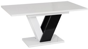 JAKS Jedálenský stôl Clark 120 cm čierno biely gloss glamour