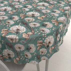 Biante Bavlnený oválny obrus Sandra SA-716 Jesenné púpavy na zelenom 140x220 cm