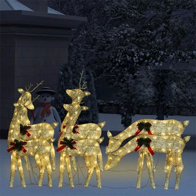 Vianočné soby 6 ks zlaté teplé biele sieťovina 3154246