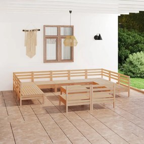 12-dielna záhradná sedacia súprava masívne borovicové drevo