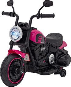 Ramiz Elektrická motorka Chopper FASTER pre deti ružová + FM rádio + audio panel + LED