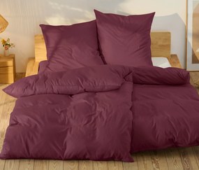 Posteľná bielizeň z bavlny a saténu, vínová, štandardná veľkosť
