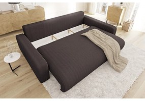 Hnedá menčestrová rozkladacia/s úložným priestorom pohovka 234 cm Sara – Ropez