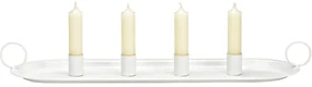 Adventný kovový svietnik ARRANGEMENT 49x14 cm - viac farieb Farba: Biela