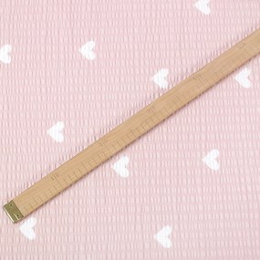 Goldea bavlnený krep - srdiečka na púdrovo ružovom 160 cm