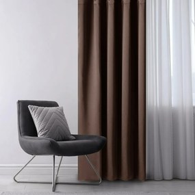 AmeliaHome Záves Blackout Oxford Pleat tmavohnedá, 140 x 245 cm