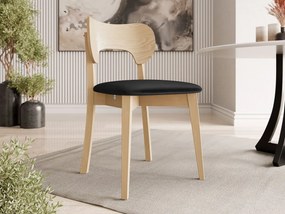 Čalúnená jedálenská stolička KT64, Dostupné poťahy: Magic Velvet 2205, Farby: czarny