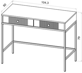 Toaletný stolík Iseo 104,3 cm kašmírový