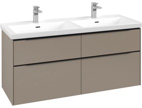 VILLEROY &amp; BOCH Subway 3.0 závesná skrinka pod dvojumývadlo, 4 zásuvky, 1272 x 478 x 429 mm, Taupe, C56801VM