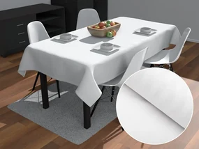 Biante Veľký damaškový obdĺžnikový obrus Atlas Grádl DM-010 Biely - pásiky 1 cm 200x240 cm