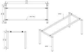 Stôl SQUARE 1800 x 800 x 750, čerešňa + stolová zásuvka TYP IV, čierna