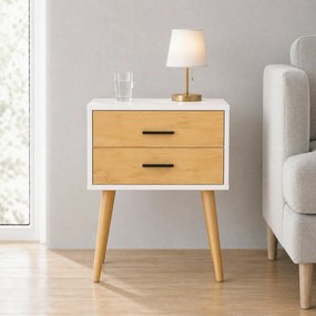 XXXLutz PRÍRUČNÝ STOLÍK, biela, dub medový, kompozitné drevo, 45/30/70 cm MID.YOU - Online Only obývacie izby - 000657063101