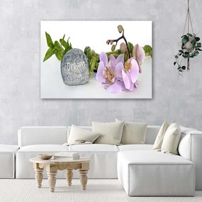 Gario Obraz na plátne Orchidey pri kameni s nápisom sen Rozmery: 60 x 40 cm