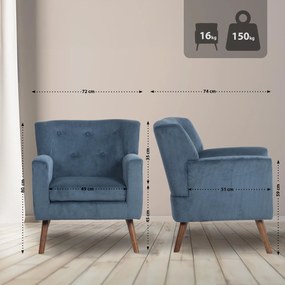 Kreslo Kioni látka cord - modrá