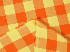 Biante Bavlnený behúň na stôl Olivia OL-003 Oranžovo-žltá kocka veľká 45x160 cm