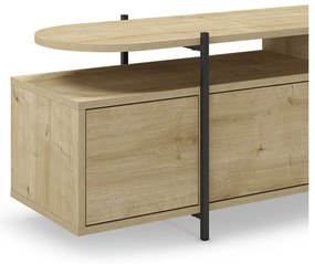 TV stolík v dekore duba v prírodnej farbe 160x48 cm Hinoa – Marckeric