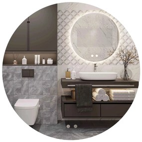 Okrúhle dotykové zrkadlo s LED osvetlením HZJ090 70 cm