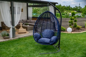 Tmavomodrá závesná stolička NARS bez stojana