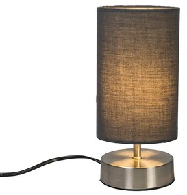 Moderná stolová lampa šedá s oceľou - Milo 2