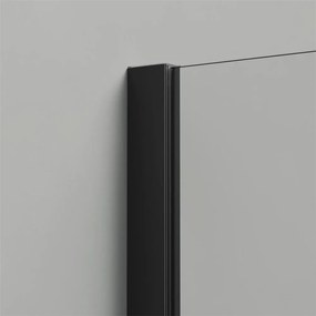 HÜPPE Design Pure samostatne stojaca bočná stena, šírka 1100 mm, výška 2000 mm, vodorovná vzpera, farba Black Edition, sklo číre, 8P1108123321