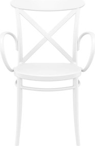 CROSS XL záhradná stolička s podrúčkami white