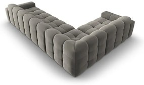 Sivá zamatová rohová pohovka (ľavý roh) Kendal - Micadoni Home