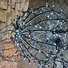 DECOLED LED světelná koule, ledově bílá, černý kabel, pr. 60 cm