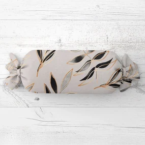 Biante Vankúš valec bonbon Sandra SA-437 Popínavé listy na sivom 15x40 cm