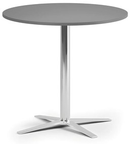 Konferenčný stolík AURA, priemer 80 cm, chróm podnož, grafit