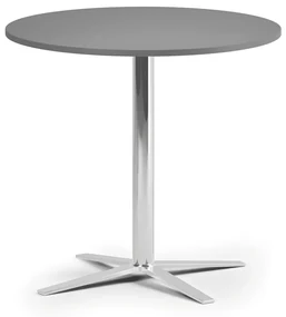 Konferenčný stolík AURA, priemer 80 cm, chróm podnož, grafit