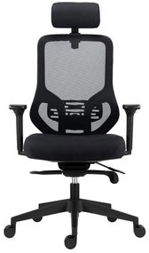 Kancelárska ergonomická stolička ATOMIC — sieť / látka, čierna, nosnosť 130 kg