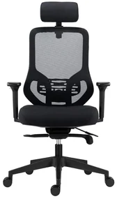 Kancelárska ergonomická stolička ATOMIC — sieť / látka, čierna, nosnosť 130 kg