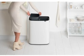 Biely dotykový oceľový odpadkový kôš na triedený odpad 60 l Bo Touch Bin – Brabantia