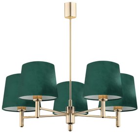 Argon 2145 - Luster na tyči PONTE 5xE27/15W/230V zelená/mosadz