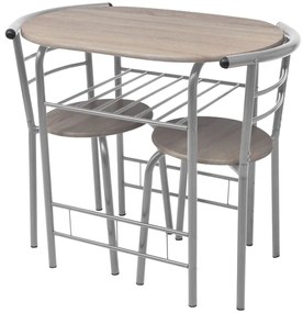vidaXL Raňajkový set - barový stôl a stoličky, MDF