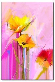 Obraz na plátne - Abstraktná maľba, jarné kvety reprodukcia - obdĺžnik 7269A (100x70 cm)