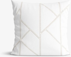 Goldea bavlnená obliečka na vankúš - geometrické línie na bielom 40 x 60 cm