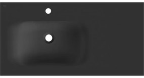 Mexen Vela, umývadlo na zapustenie 91 x 46,5 cm, ľavé, čierna matná, 25239071L