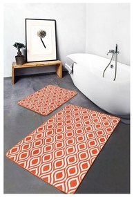 Oranžové zamatové kúpeľňové predložky v súprave 2 ks 60x100 cm – Mila Home