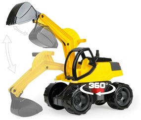 Lena Bager žltočierny Giga Trucks plast 80cm v krabici 70x35x29cm 02141