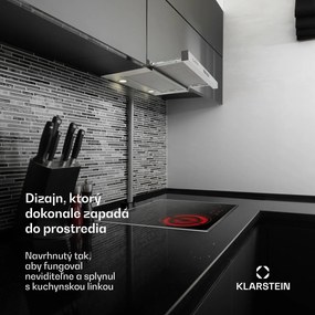 Klarstein Vinea, digestor, 60 cm, vstavaný, 610 m³/h, plochá konštrukcia, strieborný