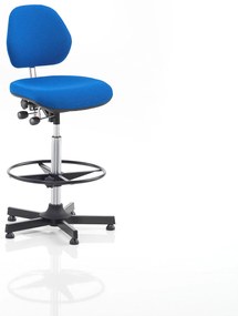 Pracovná dielenská stolička AUGUSTA, výška 650-900 mm, modrá