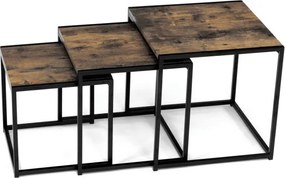 Sada 3 konferenčných stolíkov old wood AF-3003 OLW