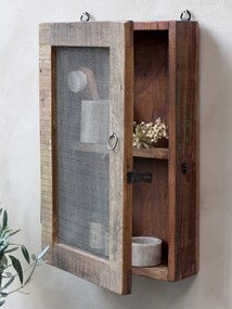 Retro nástenná drevená skrinka s dvierkami Grimaud Unique - 29*10*47cm