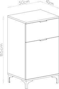 Komoda LANA 01 Elegantný orech - STOJACA KOMODA SO ZÁSUVKOU